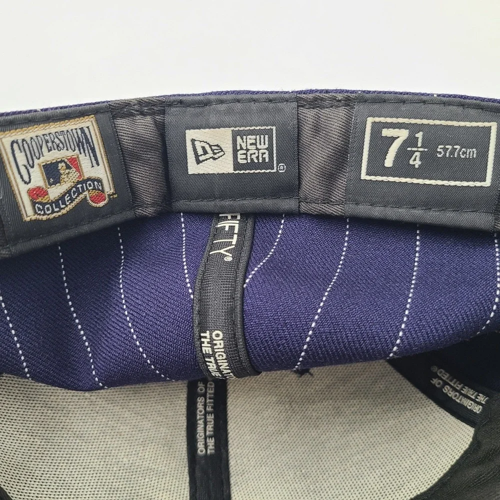 Chicago White Sox Hat Fitted 7 1/4 New Era 59Fifty Blue Red MLB‎ Pinstripes Wool
